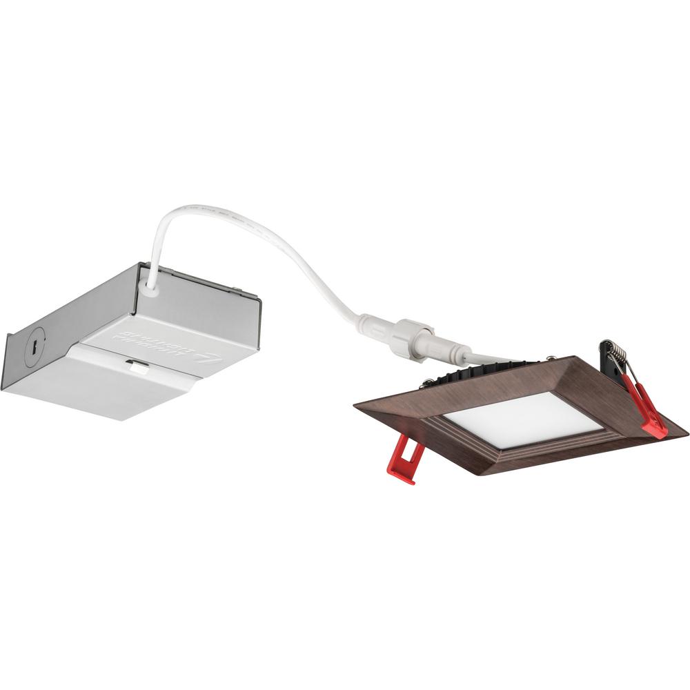 Sea Gull 1-Light Jeyne Heirloom Bronze $19.50, Lithonia Wafer Square Oil-Rubbed Bronze Integrated LED Recessed Kit 4" (10W 3000K) $17, 6" 2700K $17.74 + FS over $49