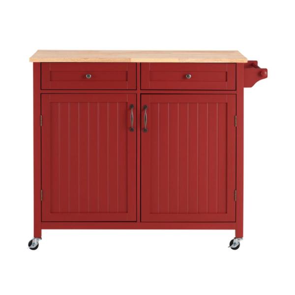 StyleWell Bainport 2-Door Farmhouse Kitchen Cart w/ Rubberwood Butcher Block Top (44.25" W x 18" D x 36" H) $149.40 + Free Shipping