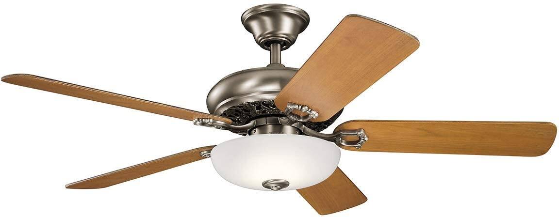 Kichler 52" Bentzen 5-Reversible Blades Indoor Dimmable LED Ceiling Fan w/ Wall Control (Antique Pewter) $75.48 + Free S/H