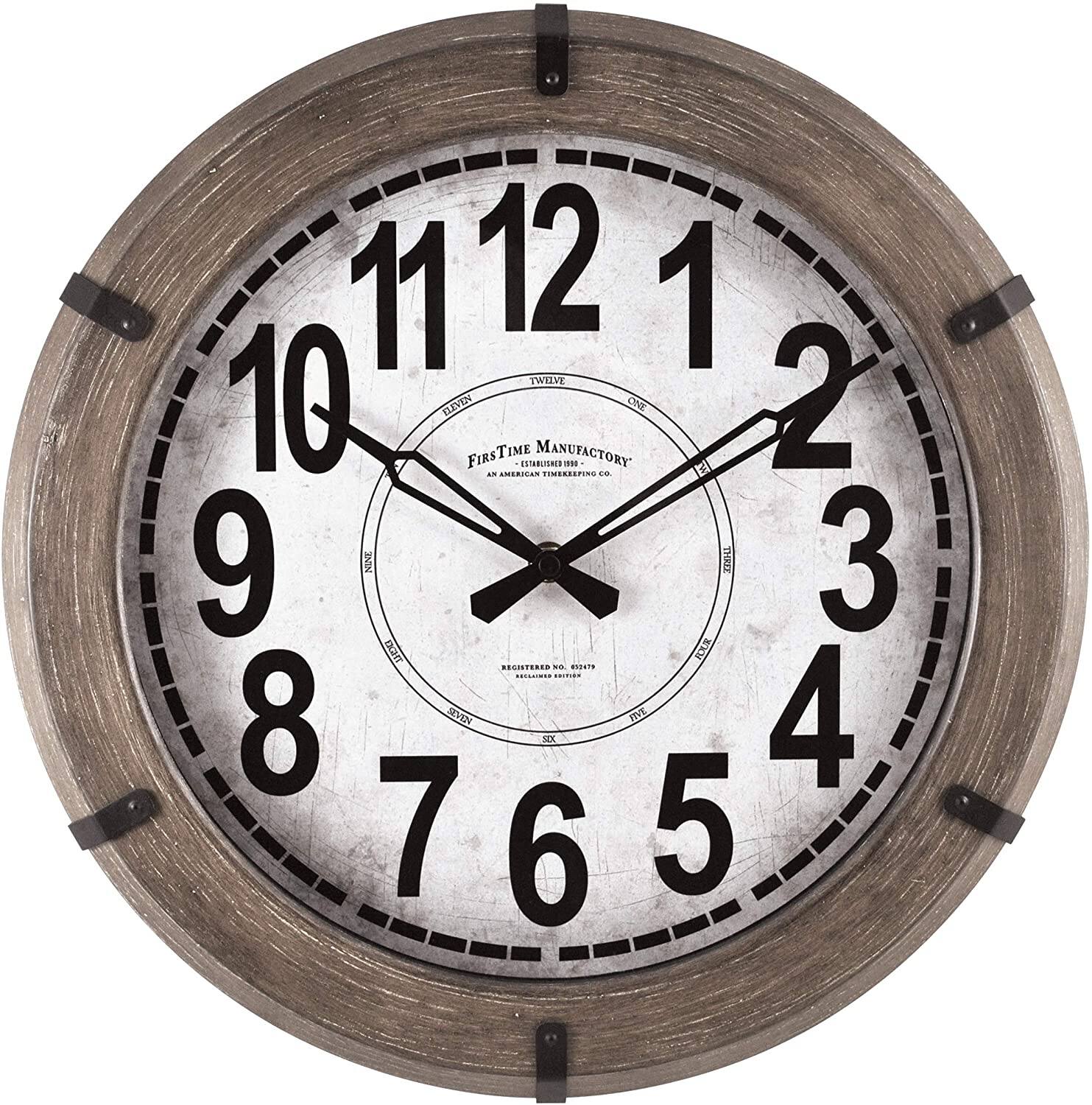 FirsTime & Co. 14" Modern Rustic Wall Clock $5.20 + FS w/ Prime
