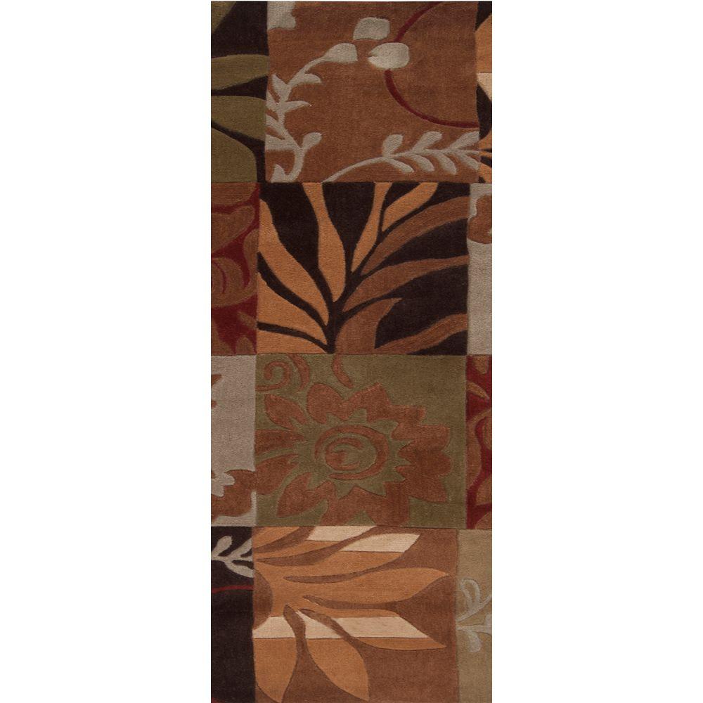 Artistic Weavers 3' x 8' Equinox Rust & Green Runner Rug $28.80 + Free S/H