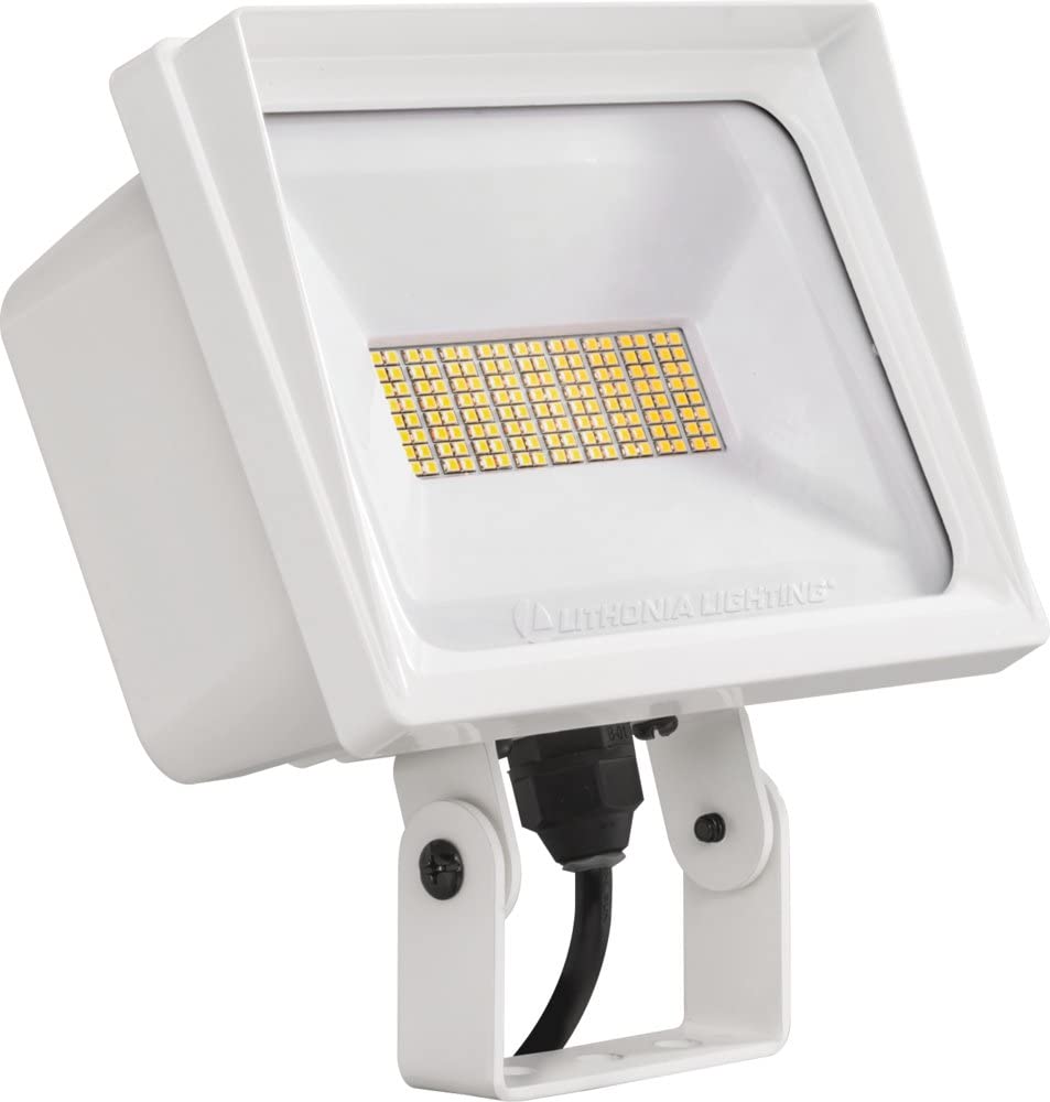 Lithonia Lighting 40 Watt White Outdoor Integrated Led Flood Light 4000k 4000 Lumens Yoke Mount 26 73 Free S H