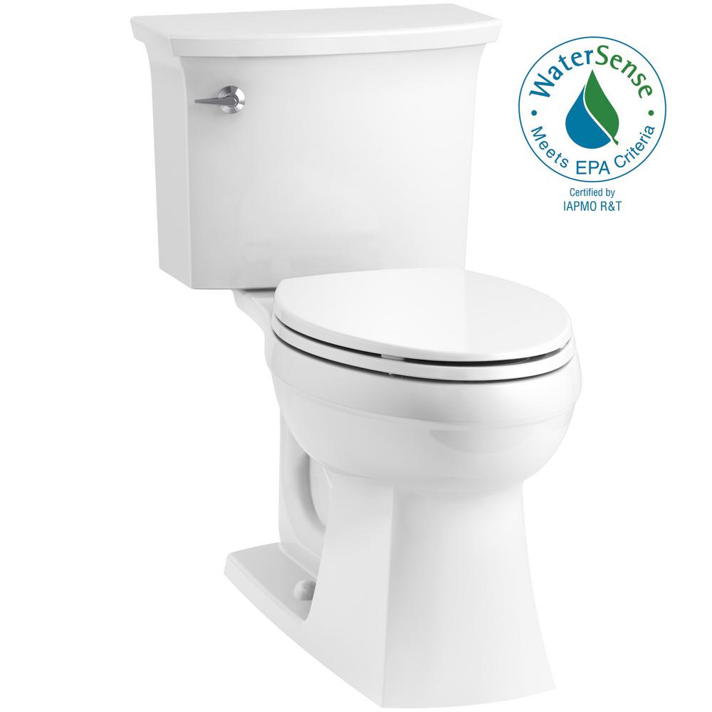KOHLER Elmbrook 2-Piece Complete Solution 1.28 GPF Single Flush Elongated Toilet w/ Quiet-Close Seat $189 at Home Depot