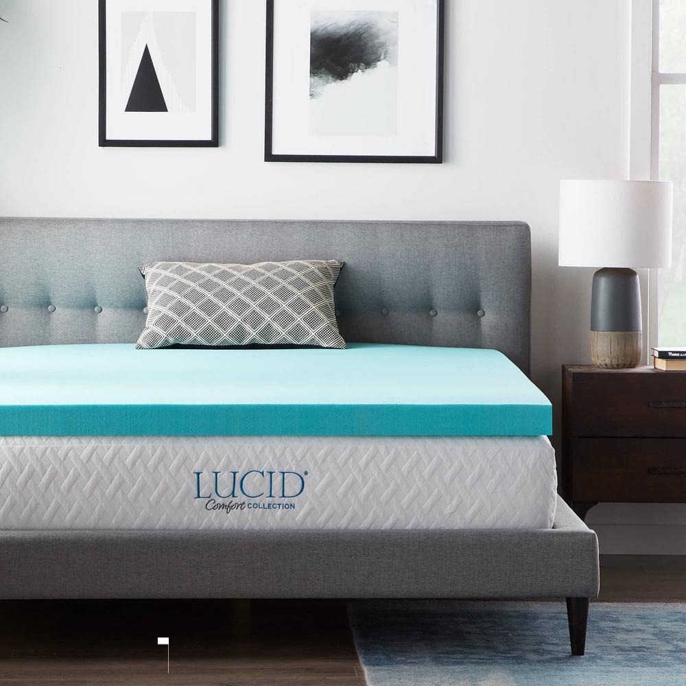 Lucid Comfort 3 Gel Aloe Infused Memory Foam Mattress Topper Queen