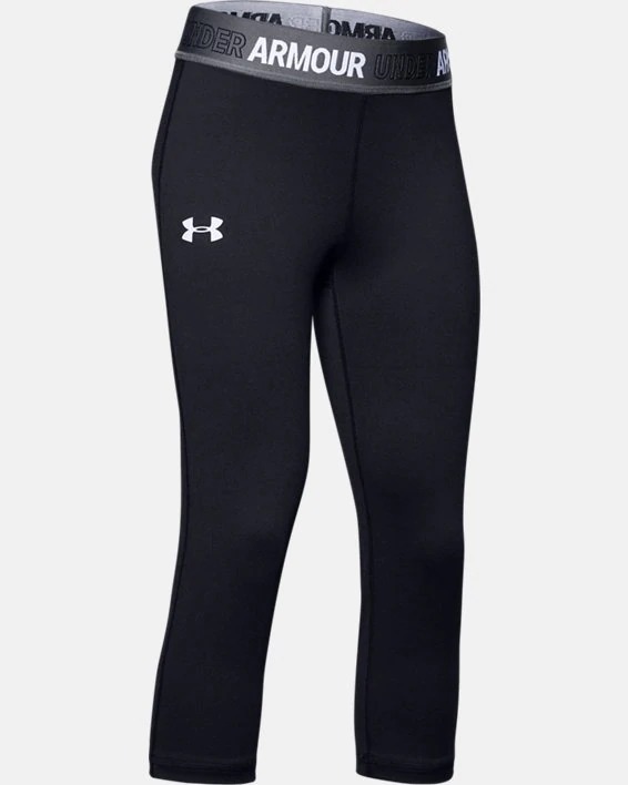 Under Armour: Girls' HeatGear Armour Capris $15 + Free Shipping