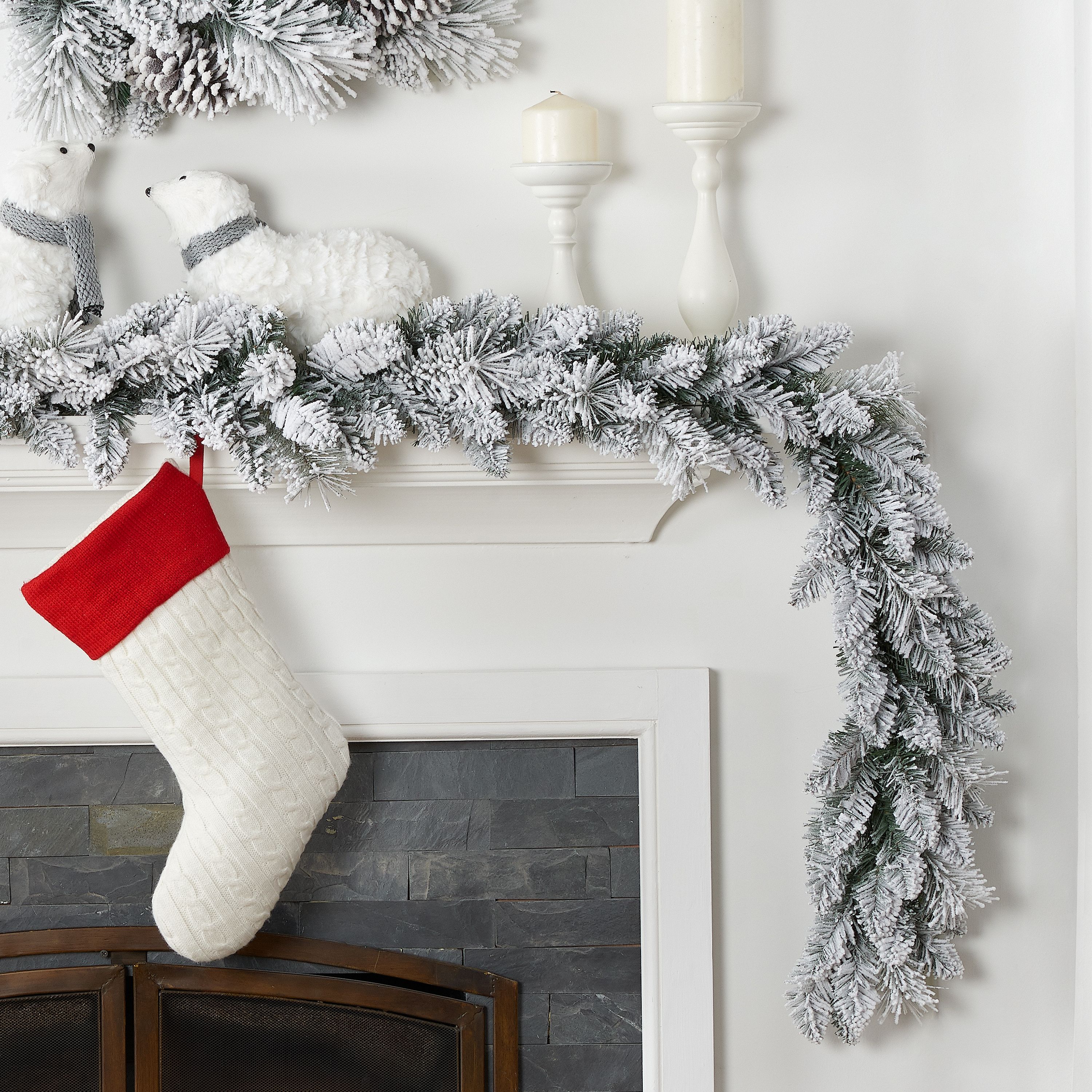 Holiday Time 9' Winter Frost Garland $3.25 | Wreaths $8.75 & More + FS on $35+ or Walmart+