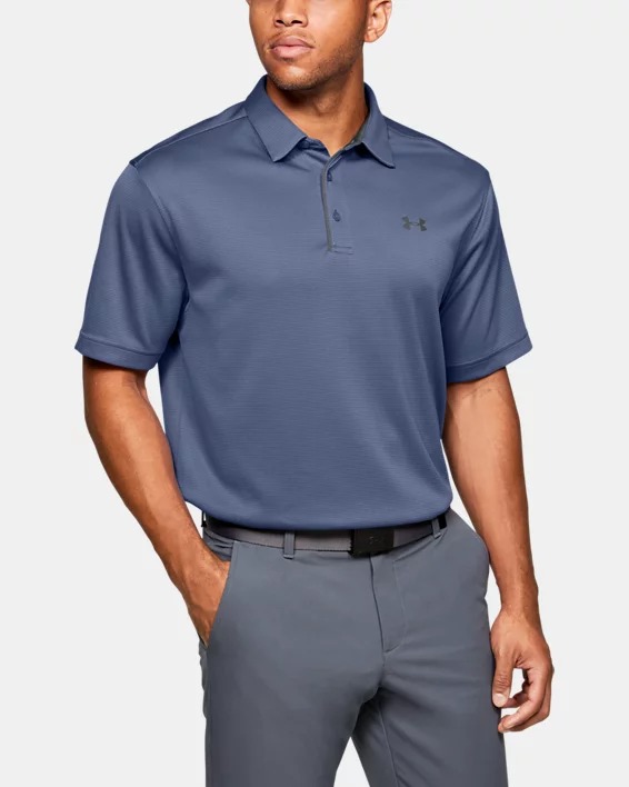 back in stock ** Men's Under Armour UA Tech Polo (Hushed Blue / Pitch Gray) $20 + Free S/H