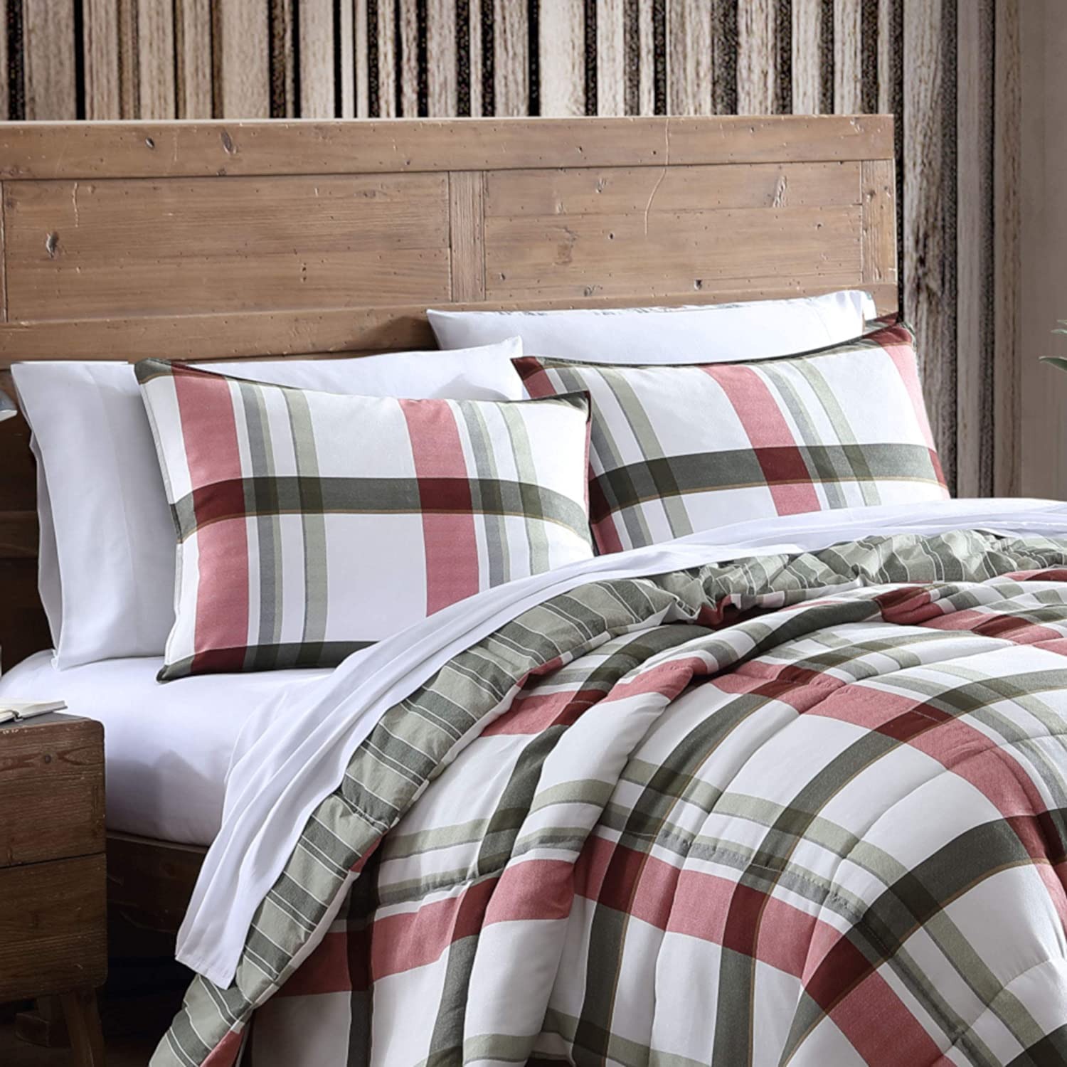 Eddie Bauer 3Piece Stanton Plaid Reversible Comforter Set (Full/Queen