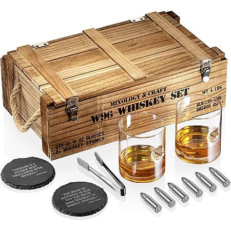 Mixology & Craft Whiskey Stones Set (Steel Bullets ver) - $33 Amazon $32.99