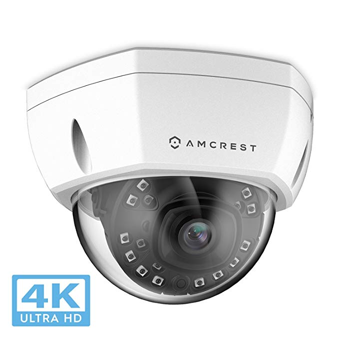 Amazon Prime Members: Amcrest UHD 4K / 8MP Outdoor IP PoE Dome camera black: $119.99 white: $99.99