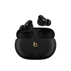 Beats Studio Buds + | True Wireless Noise Cancelling Earbuds, Enhanced Apple & Android Compatibility, Built-in Microphone, Sweat Resistant Bluetooth Earbuds - Black/Gold $99.95