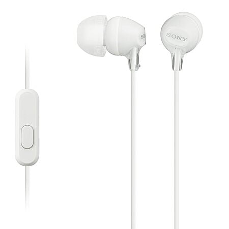 Sony In-Ear Earbud Headphones w/ Mic (Black/White/Blue) $12.99