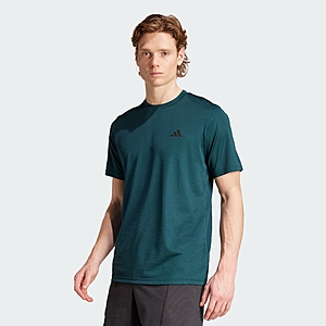 adidas Men's Train Essentials Training T-Shirt (Aurora Ivy/Black) $9 + Free S&H