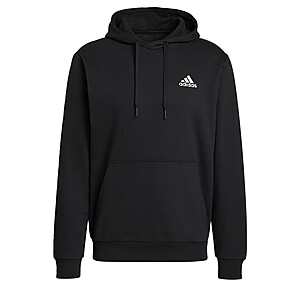 adidas Men's Essentials Fleece Hoodie (Black / White) $20 + Free S&H