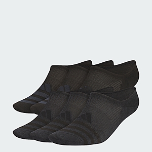 6-Pk adidas Men's Superlite 3.0 Super-No-Show Socks (Size M, Black/Grey) $9 + Free S&H