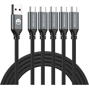 USB Type-C to A Cable 5pack 6ft Braided Fast Charging 3A Quick Charger Cord, 6 Foot Compatible iPhone 17/17 Pro/16e/16/15 Pro Max $9.99