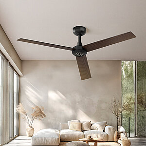 52" Ebern Designs Indoor Ceiling Fan w/ LED Light & High Air Volume Black/Coffee Blades (2 Finishes) $63.99+ Free Shipping
