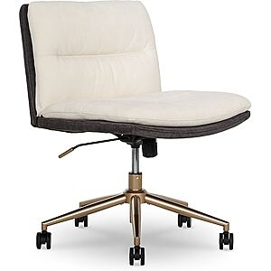 Elle Decor Ariana Criss Cross Armless Ergonomic Fabric Swivel Computer/Desk Chair (Cream) $99.99 + Free Shipping