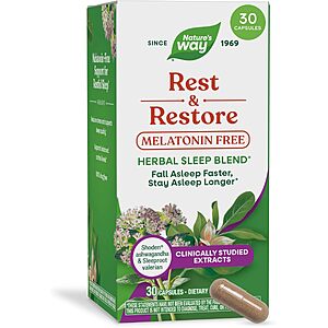 30-Count Nature's Way Rest & Restore Melatonin-Free Sleep Supplement Capsules $5.87 w/ S&S + Free Shipping w/ Prime or on $35+