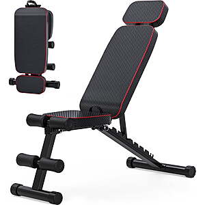 GIKPAL 9-Position Adjustable Foldable Weight Bench w/ 800-Lb Capacity (Various Colors) $64.99 + Free Shipping