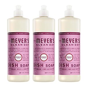 Select Accounts: 3-Pk 16-Oz Mrs. Meyer's Clean Day Liquid Dish Soap (Peony) $10.10 w/ S&S
