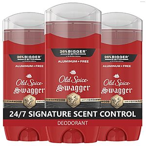 3-Pack 3.8-Oz Old Spice Swagger Aluminum Free Deodorant $11.10 w/ S&S