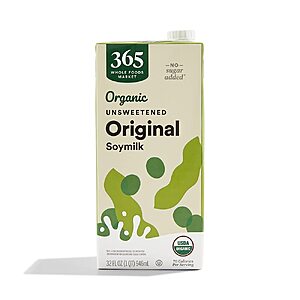 32-Oz 365 by Whole Foods Market Organic Unsweetened Soy Beverage $1.95 + Free Shipping w/ Prime or on $35+