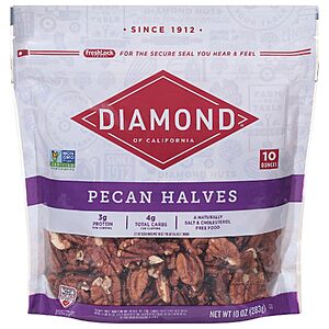 10-Oz Diamond of California Pecan Halves $6.26 + Free Shipping w/ Prime or on $35+