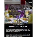 T-Mobile Tuesdays Game Week #23 IWG ~ 2-Night Stay &amp; Hotel Credits in Washington, DC + Air Travel + $1000 AmEx Gift Card + $4500 Check ~ 11/8/16 Only