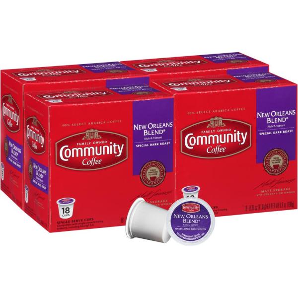 72-ct Community Coffee New Orleans Blend Special Dark Roast K-Cups ~ $27 w/ Free Ship to Store