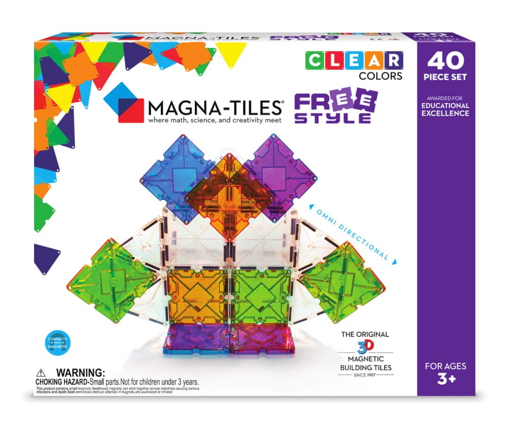 Magna Tiles Freestyle Set, The Original, Award-Winning Magnetic Building Tiles, Creativity & Educational, Stem Approved, Clear Colors & Translucent $59.99