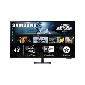 Samsung 43” Smart Monitor M7 (M70F) 4K UHD Display, Samsung Vision AI, Smart TV Apps, Gaming Hub, USB-C, HDMI and USB-A $279.99
