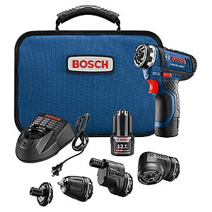 BOSCH GSR12V-140FCB22 12V Max Drill/Driver, Flexiclick, 2 Batteries