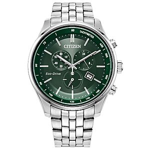 42mm Citizen Men's Green Dial Chronograph Stainless Steel Bracelet Watch $337.50 + Free S&H