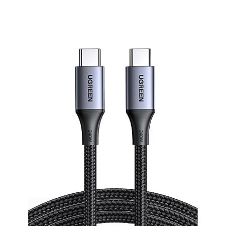 UGREEN 240W USB C to USB C Cable, Fast Charging Cable, 6.6ft, Black $8.99