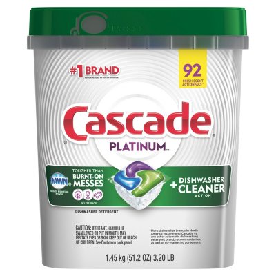 Sam S Club Members 92 Ct Cascade Platinum Actionpacs Dishwasher Detergent
