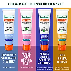 TheraBreath Deep Clean Toothpaste 2-pack 57% off $6.02 @Amazon