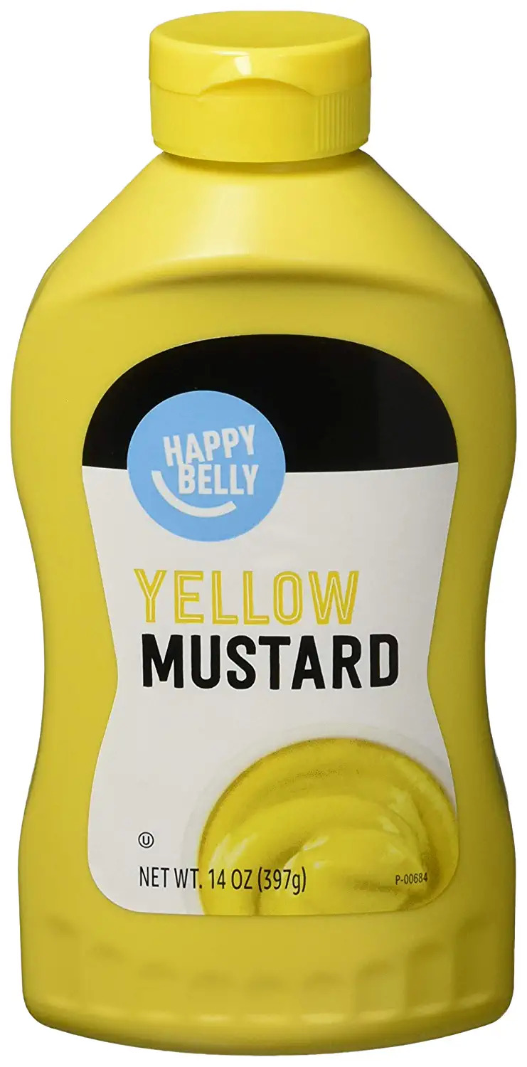 Amazon.com : Amazon Brand - Happy Belly Yellow Mustard, Kosher, 14 Ounce : Grocery & Gourmet Food $0.86
