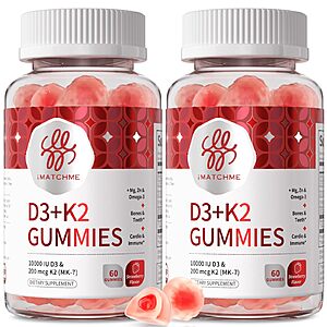 Vitamin D3 K2 Gummies 120 Count $13.99  + Free Shipping w/ Prime or on $35+