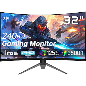 KTC - H32S17F 32" HVA 1500R Curved Gaming Monitor with Adaptive Sync, 240Hz FHD 1080p for $189.99 @Amazon