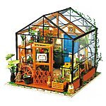 ROBOTIME DIY 3D Wooden Puzzles: Mini Green House w/ LED Dollhouse $24.50 &amp; More + Free Shipping