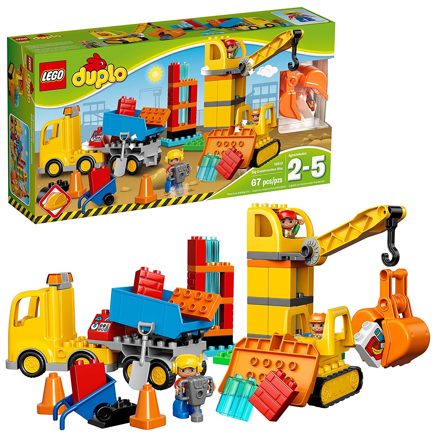 LEGO Duplo Big Construction Site 10813 Toddler Construction Toy Set with Toy Dump Truck, Crane and Bulldozer (67 Pieces) $̶4̶9̶.̶9̶9̶ $27.99
