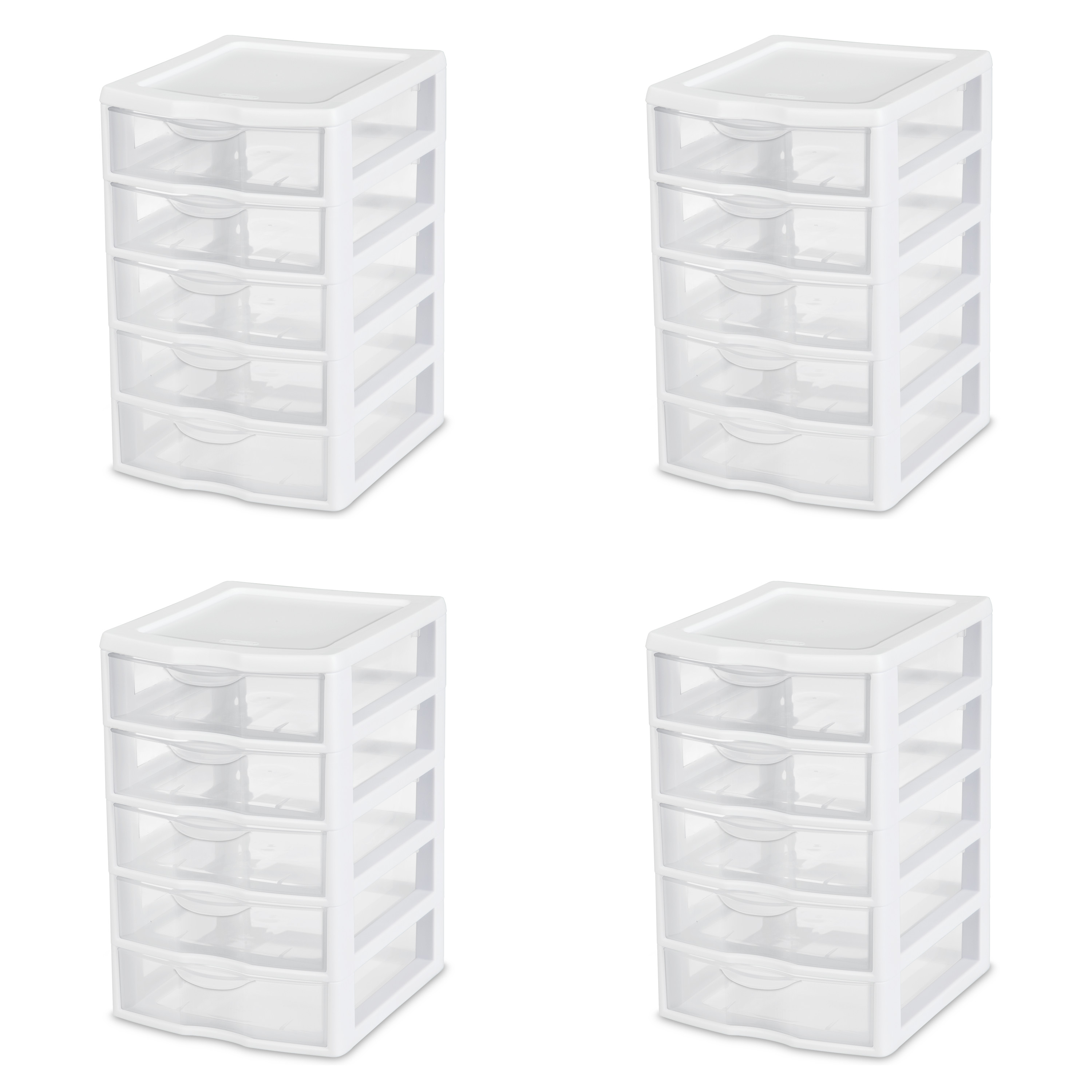Sterilite Small 5 Drawer Unit White Case Of 4 Walmart 3 3