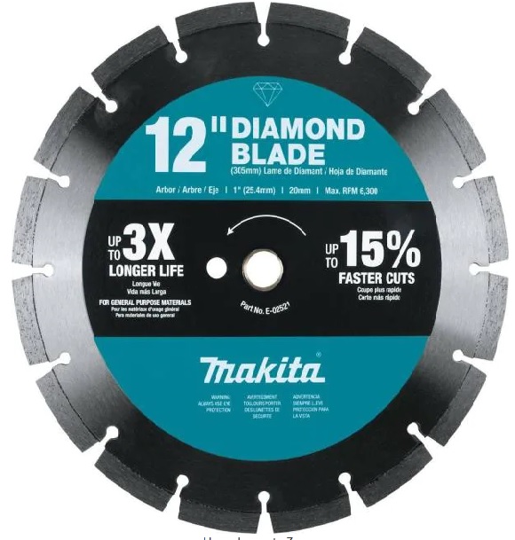 12 and 14 inch Makita masonry blades w/free delivery (see below) - $39.97 and up