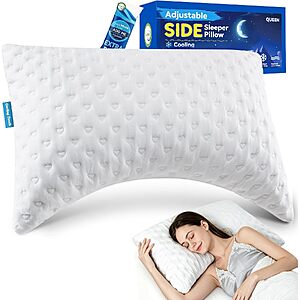 Ergonomic Crescent Pillow for Side Sleepers, Queen Size – $30.23