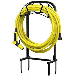 Suhek Garden Hose Holder $15.99 – Heavy Duty 4-Spike Stand, Holds Up to 150FT Hose