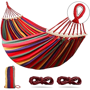 85 x 61" Outerman Canvas Camping Hammock w/ 550-Lb Load Capacity