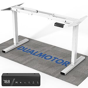 264 lbs Capacity Dual Motor Electric Height Adjustable Standing Desk Frame $97.49