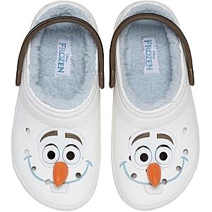 Prime: Crocs Toddlers' Frozen Olaf Classic Fuzzy Lined Slip On Clogs (size 4, 5) $10 + Free S&H