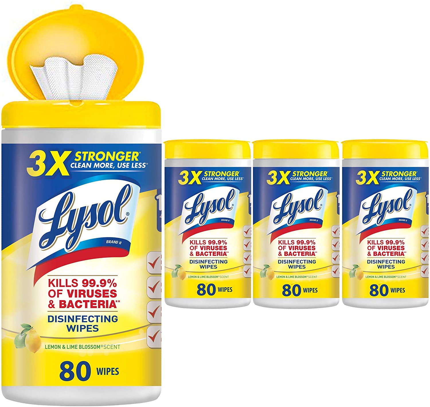 Amazon.com: Lysol Disinfecting Wipes, Lemon & Lime Blossom, Packaging May Vary, 80 Count (Pack of 4): Health & Personal Care $12.99